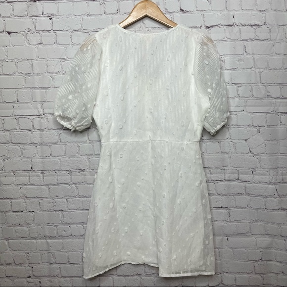NWT Entro Sheer White Swiss Dot Dress size Large - Picture 11 of 12
